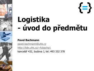 Logistika - úvod do předmětu