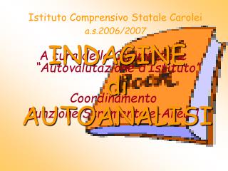 INDAGINE di AUTOANALISI
