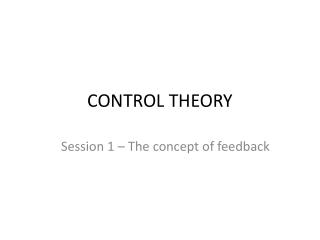 CONTROL THEORY