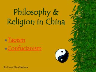 Philosophy &amp; Religion in China