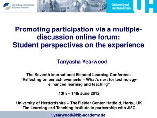 The Seventh International Blended Learning Conference