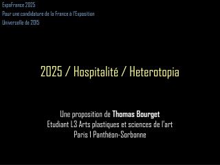 ExpoFrance 2025 Pour une candidature de la France à l’Exposition Universelle de 2015