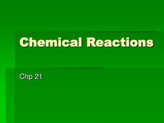 Chemical Reactions