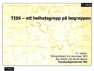 TISS – ett helhetsgrepp på begreppen