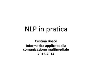 NLP in pratica