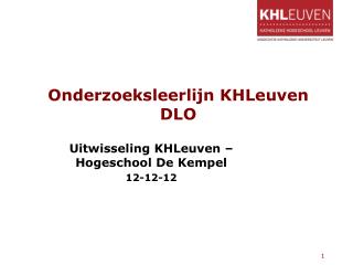 Onderzoeksleerlijn KHLeuven DLO