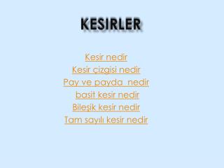 Kesirler