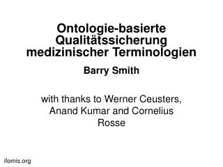 Ontologie-basierte Qualitätssicherung medizinischer Terminologien