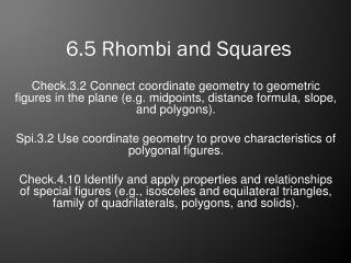 6.5 Rhombi and Squares