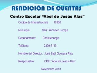 RENDICIÓN DE CUENTAS