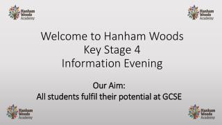 Welcome to Hanham Woods Key Stage 4 Information Evening