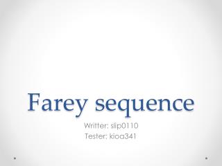 Farey sequence