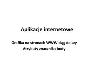 Aplikacje internetowe