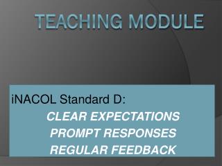 Teaching module