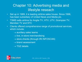 Chapter 10: Advertising media and lifestyle reseach