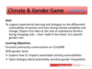 Climate &amp; Gender Game
