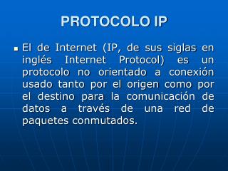 PROTOCOLO IP