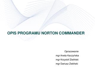 OPIS PROGRAMU NORTON COMMANDER