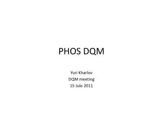 PHOS DQM