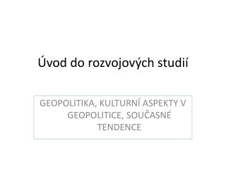 Úvod do rozvojových studií