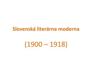 Slovenská literárna moderna