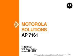 MOTOROLA SOLUTIONS AP 7161