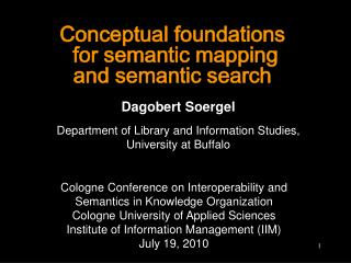 Conceptual foundations for semantic mapping and semantic search