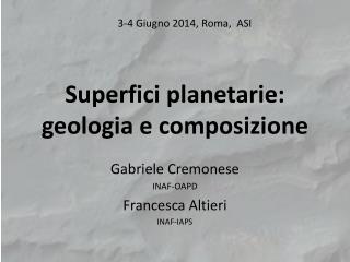 Superfici planetarie : geologia e composizione