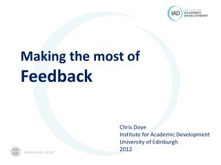 Making the most of Feedback