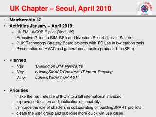 UK Chapter – Seoul, April 2010