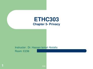 ETHC303 Chapter 5- Privacy