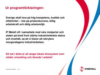 Ur programförklaringen: