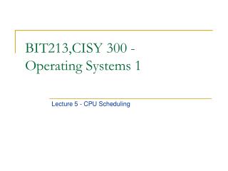 BIT213,CISY 300 - Operating Systems 1