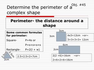 Determine the perimeter of a complex shape