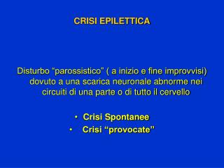 CRISI EPILETTICA