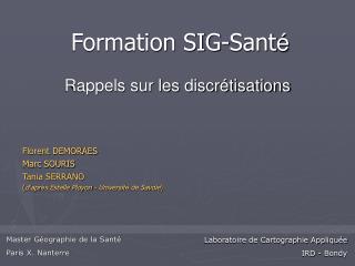 Master Géographie de la Santé Paris X. Nanterre