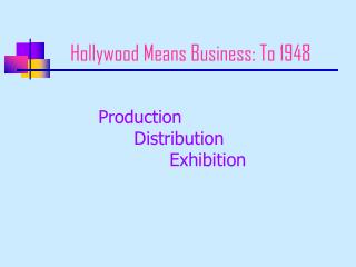 Hollywood Means Business: To 1948