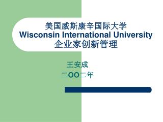 美国威斯康辛国际大学 Wisconsin International University 企业家创新管理