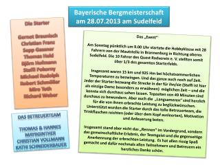 Bayerische Bergmeisterschaft am 28.07.2013 am Sudelfeld