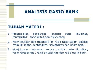 ANALISIS RASIO BANK