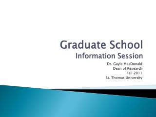 Graduate School Information Session