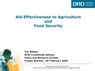 Aid Effectiveness to Agriculture and Food Security