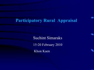 Participatory Rural Appraisal