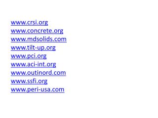 crsi concrete mdsolids tilt-up pci aci-int