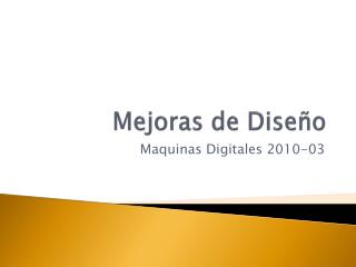 Mejoras de Diseño