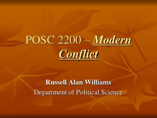 POSC 2200 – Modern Conflict