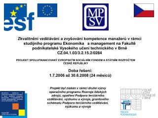 Projekt ESF CZ.04.1.03/3.2.15.2/0284