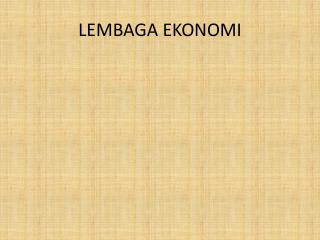 LEMBAGA EKONOMI