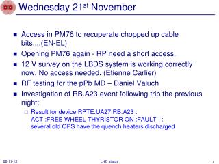 Wednesday 21 st November