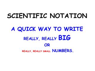 SCIENTIFIC NOTATION